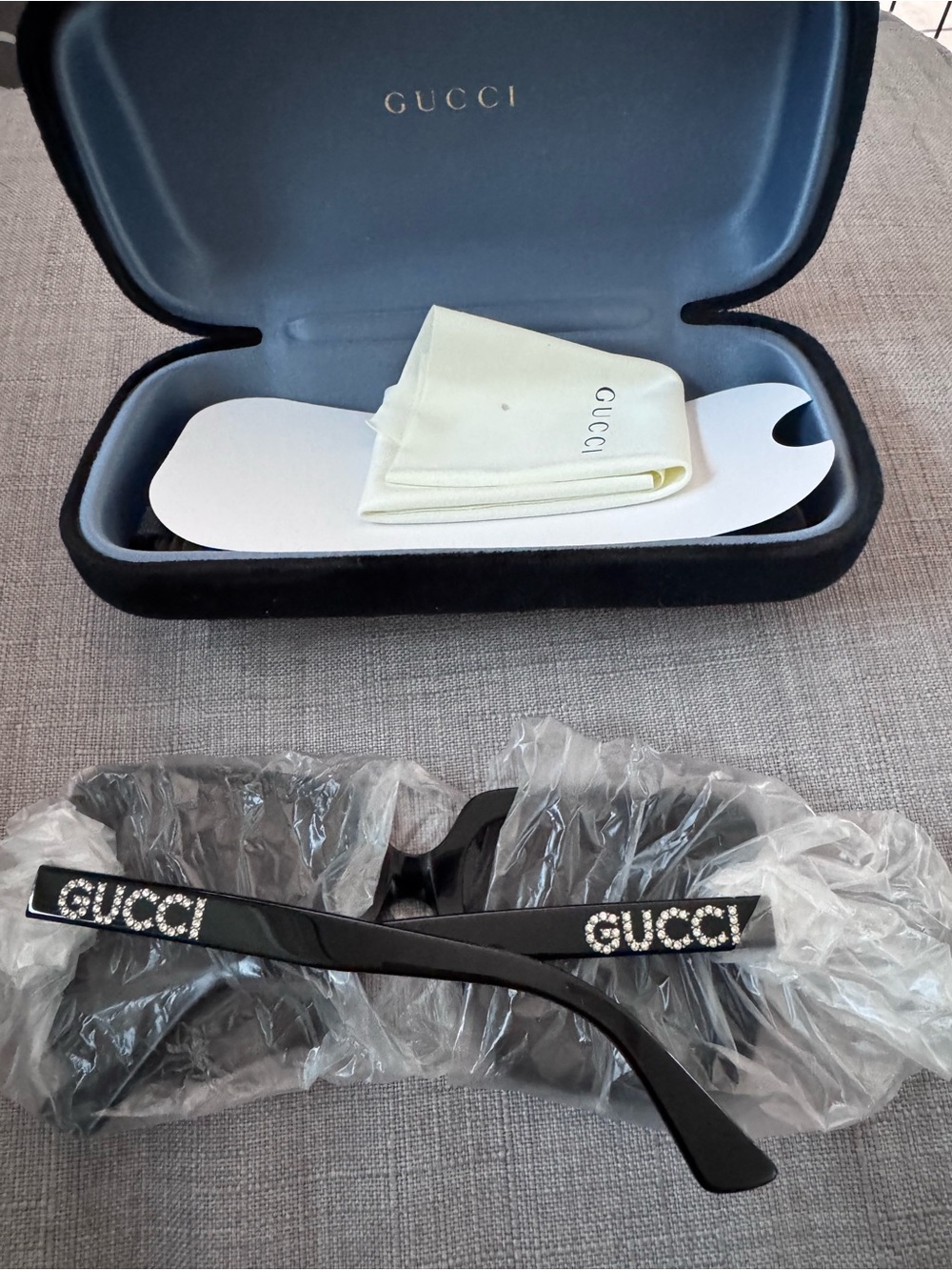 Gucci Black Sunglasses with Rhinestone